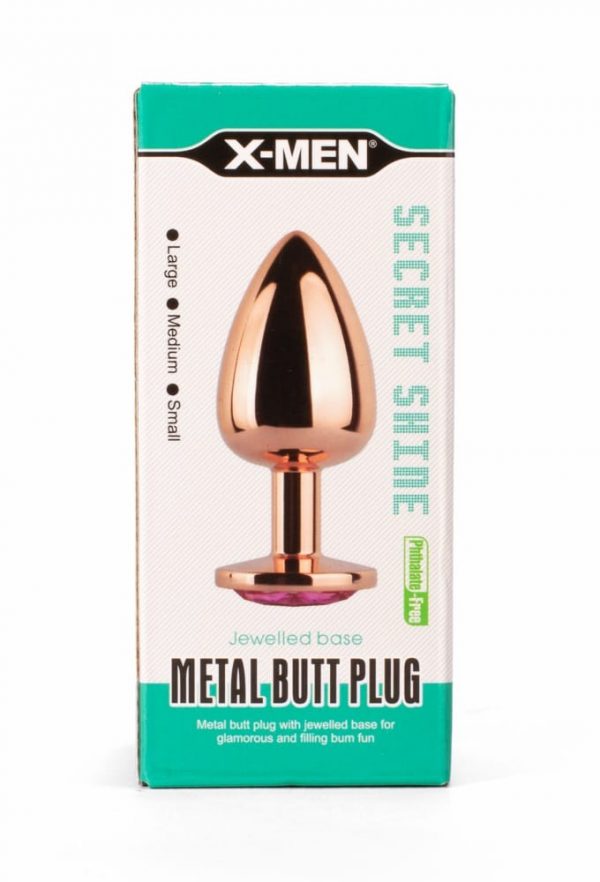 X-MEN Secret Shade Metal Butt Plug Rose L #1 | ViPstore.hu - Erotika webáruház