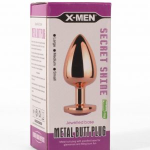 X-MEN Secret Shine Metal Butt Plug Rose Gold Heart L #1 | ViPstore.hu - Erotika webáruház