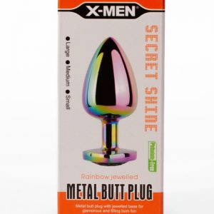 X-MEN Secret Shine Metal Butt Plug Rainbowheart L #1 | ViPstore.hu - Erotika webáruház