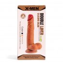XMEN 7.6 inch Double Layer Silicon Dildo Brown | ViPstore.hu - Erotika webáruház #1 - EAN 5999560513561 | SKU XMEN000050