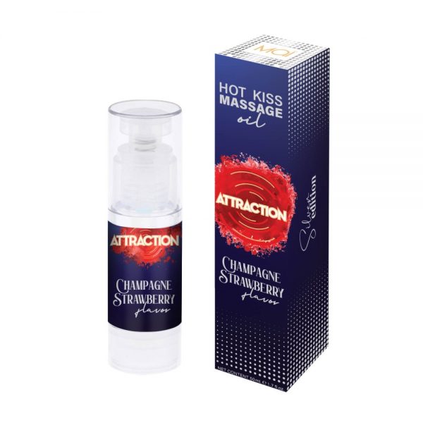 MASSAGE OIL  ATTRACTION CHAMPAGNE STRAWBERRY 50 ML #3 | ViPstore.hu - Erotika webáruház