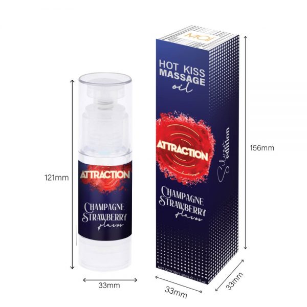 MASSAGE OIL  ATTRACTION CHAMPAGNE STRAWBERRY 50 ML ViPstore.hu - Erotika Webáruház - Szexshop 5