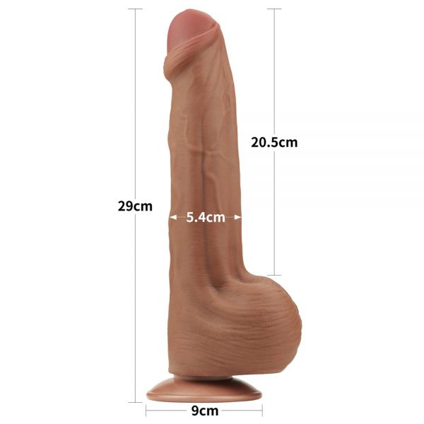 11.5'' King Sized Sliding Skin Dual Layer Dong Brown #7 | ViPstore.hu - Erotika webáruház