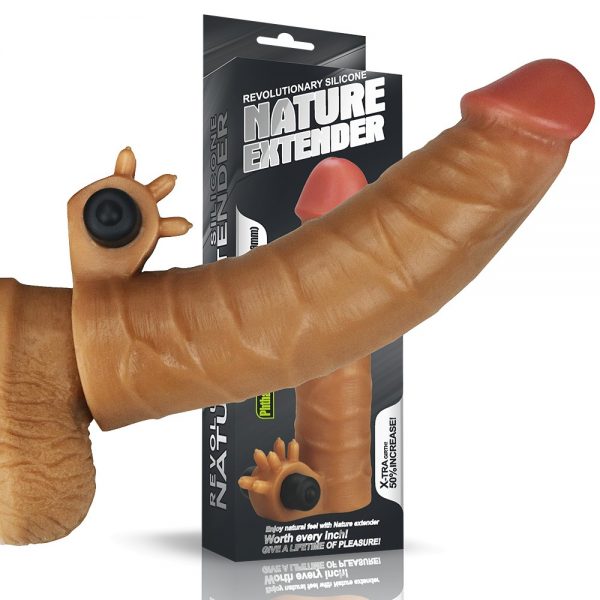 Add 1.5" Vibrating Silicone Extender Brown #5 | ViPstore.hu - Erotika webáruház