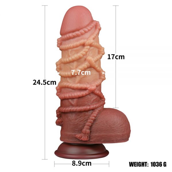 9.5'' Dual layered Platinum Silicone Cock with Rope #3 | ViPstore.hu - Erotika webáruház