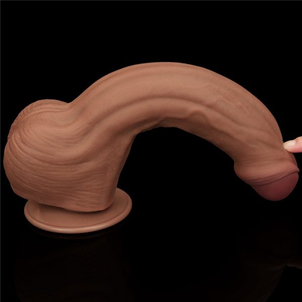 11.5'' King Sized Sliding Skin Dual Layer Dong Brown ViPstore.hu - Erotika Webáruház - Szexshop 2