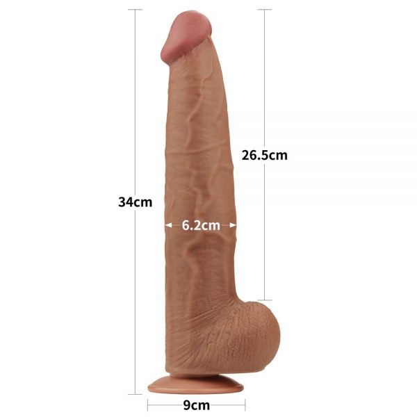 13.5'' King Sized Sliding Skin Dual Layer Dong Brown #7 | ViPstore.hu - Erotika webáruház