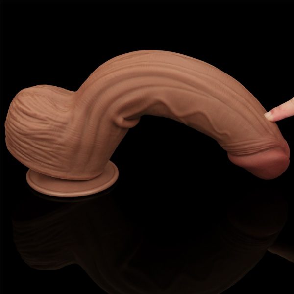 12'' King Sized Sliding Skin Dual Layer Dong Brown ViPstore.hu - Erotika Webáruház - Szexshop 2