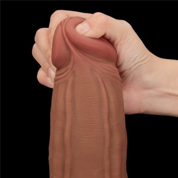 12'' King Sized Sliding Skin Dual Layer Dong Brown ViPstore.hu - Erotika Webáruház - Szexshop 3