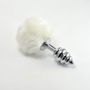 Spiral Pompon Metal Plug White #1 | ViPstore.hu - Erotika webáruház