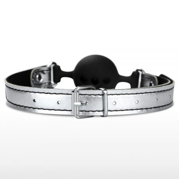 Breathable Ball Gag With Nipple Clamp Silver #5 | ViPstore.hu - Erotika webáruház