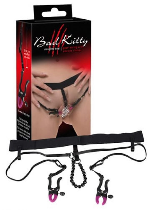 Bad Kitty String With Clamps ViPstore.hu - Erotika Webáruház - Szexshop