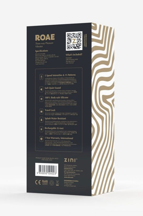 Zini Roae SE Three-way Pleasure Vibrator Black Gold ViPstore.hu - Erotika Webáruház - Szexshop 5