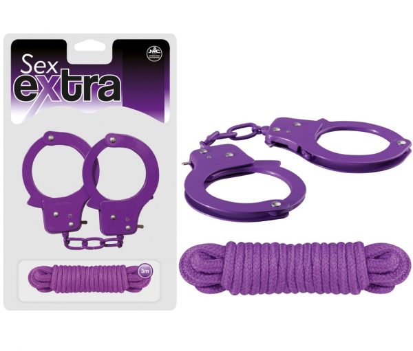 SEX EXTRA – METAL CUFFS & LOVE ROPE PURPLE ViPstore.hu - Erotika Webáruház - Szexshop