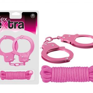 SEX EXTRA – METAL CUFFS & LOVE ROPE PINK ViPstore.hu - Erotika Webáruház - Szexshop