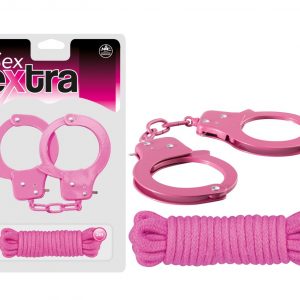 SEX EXTRA - METAL CUFFS & LOVE ROPE PINK #1 | ViPstore.hu - Erotika webáruház