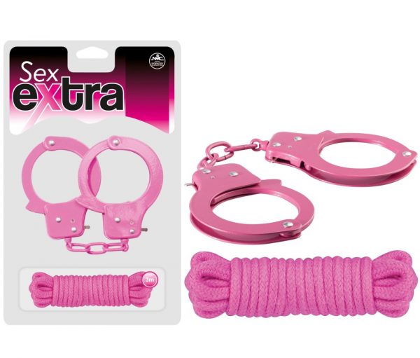 SEX EXTRA - METAL CUFFS & LOVE ROPE PINK #1 | ViPstore.hu - Erotika webáruház