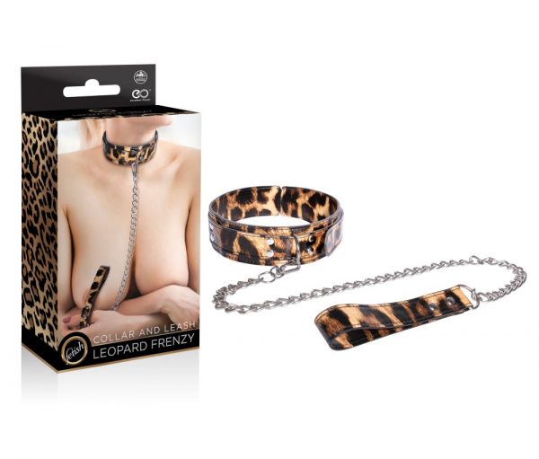 LEOPARD FRENZY COLLAR WITH LEASH ViPstore.hu - Erotika Webáruház - Szexshop
