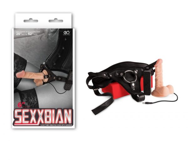 SEXXBIAN 6" VIBRATING DONG & HARNESS #1 | ViPstore.hu - Erotika webáruház