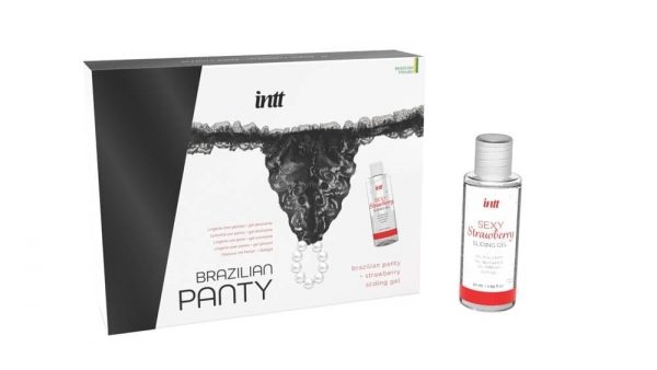 BLACK BRAZILIAN PANTY + SLINDING GEL ViPstore.hu - Erotika Webáruház - Szexshop