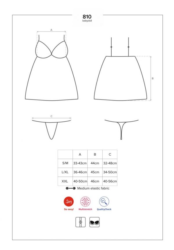 810-BAB-2 babydoll & thong white L/XL ViPstore.hu - Erotika Webáruház - Szexshop 3