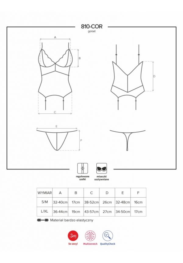 810-COR-1 corset & thong black  S/M #5 | ViPstore.hu - Erotika webáruház