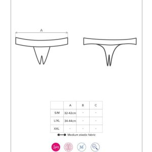 Shibu crotchless thong black S/M