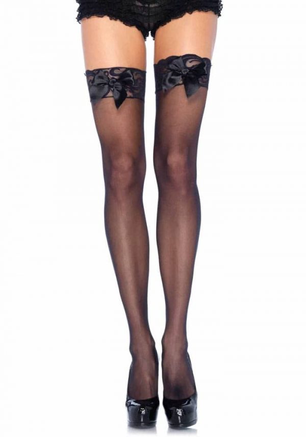 Sheer Thigh Highs Lace Top, black, O/S ViPstore.hu - Erotika Webáruház - Szexshop