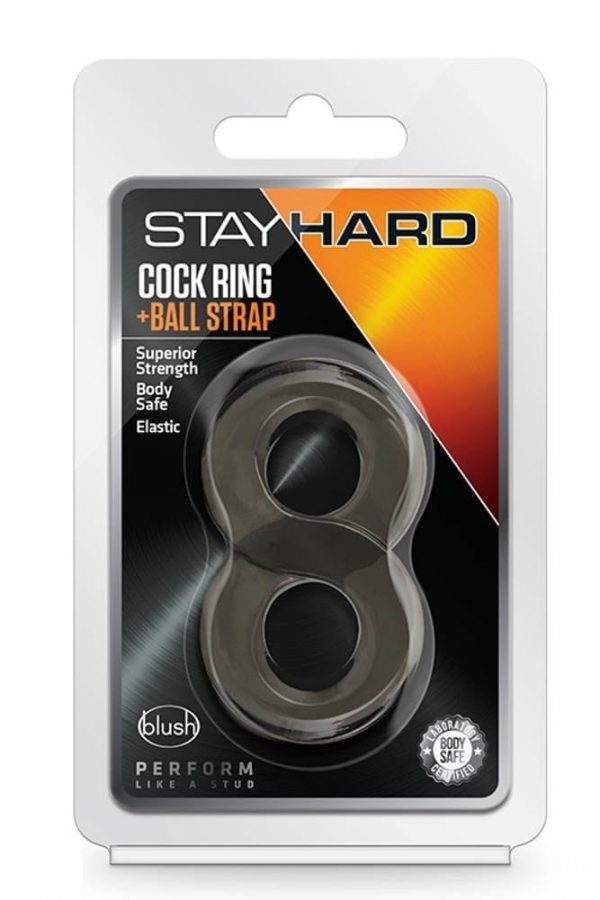STAY HARD COCK RING AND BALL STRAP BLACK #1 | ViPstore.hu - Erotika webáruház