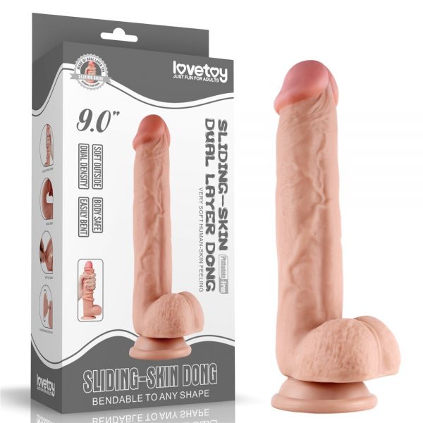 9.0'' Sliding Skin Dual Layer Dong Flesh ViPstore.hu - Erotika Webáruház - Szexshop