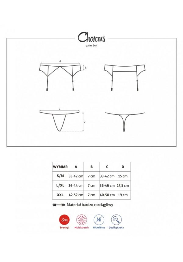 Charms garter belt & thong black L/XL ViPstore.hu - Erotika Webáruház - Szexshop 3