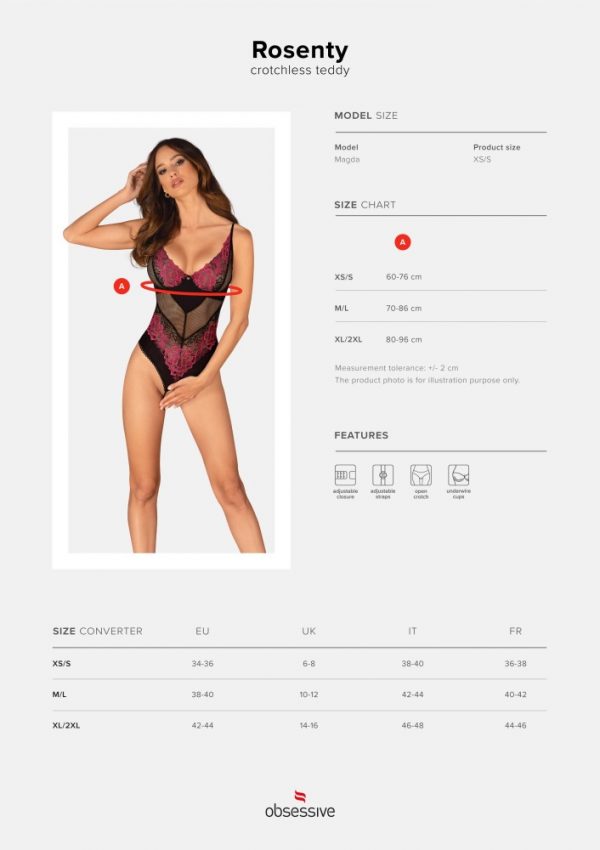 Rosenty crotchless teddy   XS/S ViPstore.hu - Erotika Webáruház - Szexshop 9