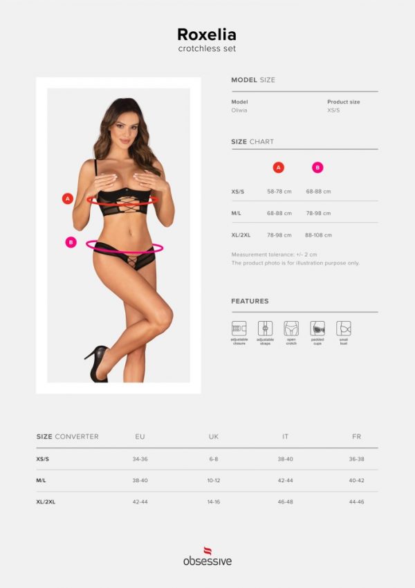 Roxelia 2-pcs crotchless set   XS/S ViPstore.hu - Erotika Webáruház - Szexshop 9
