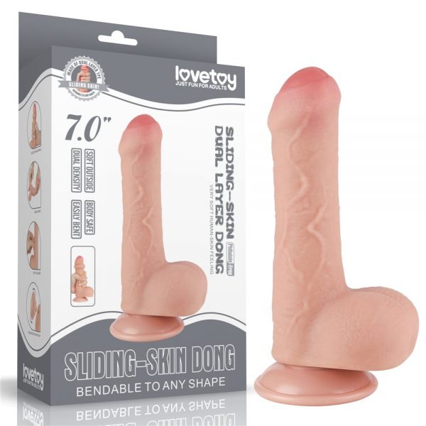7'' Sliding Skin Dual Layer Dong Flesh ViPstore.hu - Erotika Webáruház - Szexshop