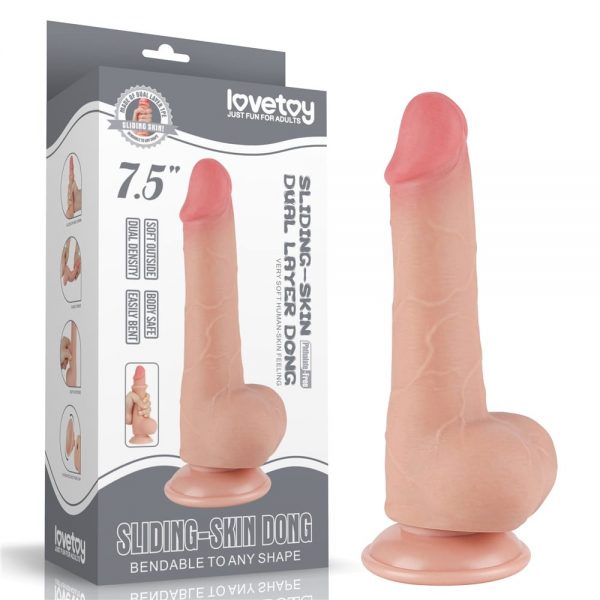7.5'' Sliding Skin Dual Layer Dong Flesh II ViPstore.hu - Erotika Webáruház - Szexshop