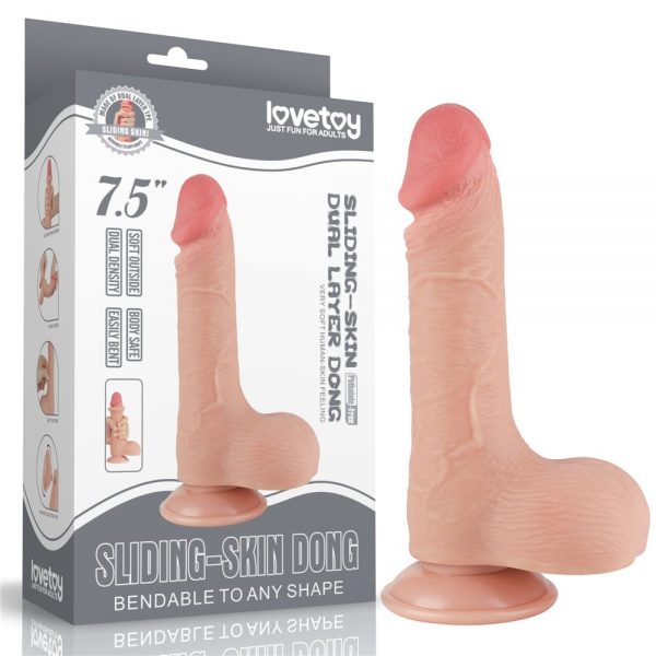 7.5'' Sliding Skin Dual Layer Dong Flesh III ViPstore.hu - Erotika Webáruház - Szexshop