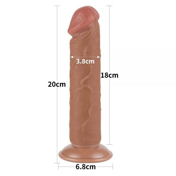 8'' Sliding Skin Dual Layer Dong Brown II ViPstore.hu - Erotika Webáruház - Szexshop 5
