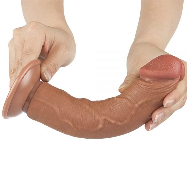 8'' Sliding Skin Dual Layer Dong Brown II ViPstore.hu - Erotika Webáruház - Szexshop 8