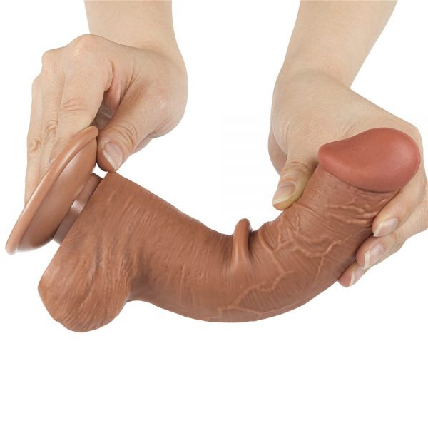 8'' Sliding Skin Dual Layer Dong Brown III ViPstore.hu - Erotika Webáruház - Szexshop 8