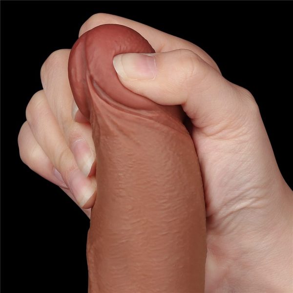 8.5'' Sliding Skin Dual Layer Dong Brown I ViPstore.hu - Erotika Webáruház - Szexshop 2