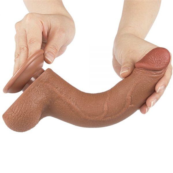 8.5'' Sliding Skin Dual Layer Dong Brown I ViPstore.hu - Erotika Webáruház - Szexshop 8