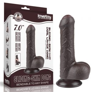 7'' Sliding Skin Dual Layer Dong Black ViPstore.hu - Erotika Webáruház - Szexshop