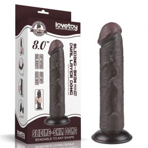 8'' Sliding Skin Dual Layer Dong Black II ViPstore.hu - Erotika Webáruház - Szexshop