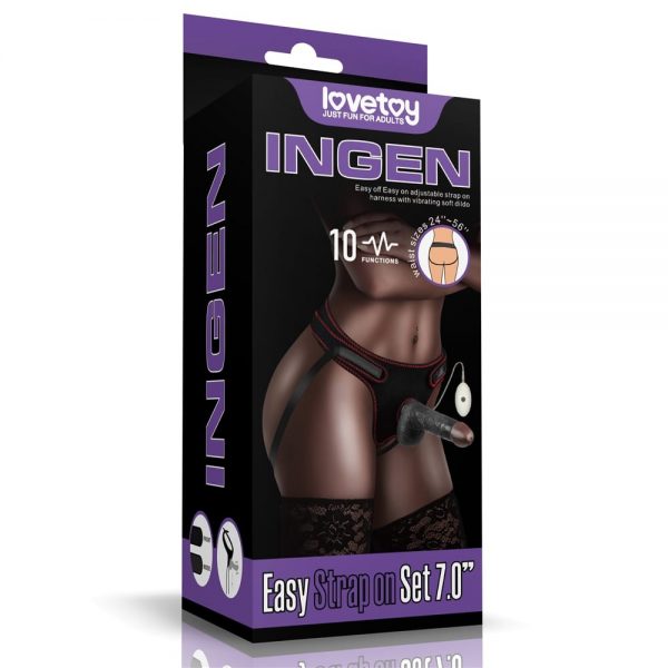 Vibrating Easy Strapon Set 7.0'' Black ViPstore.hu - Erotika Webáruház - Szexshop