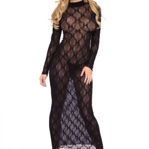 Long sleeved long dress, black, O/S ViPstore.hu - Erotika Webáruház - Szexshop