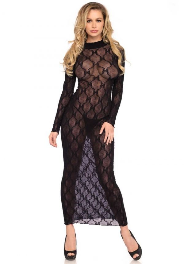 Long sleeved long dress, black, O/S ViPstore.hu - Erotika Webáruház - Szexshop