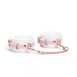 White & Pink Fairy Goat Leather Hand Cuffs ViPstore.hu - Erotika Webáruház - Szexshop