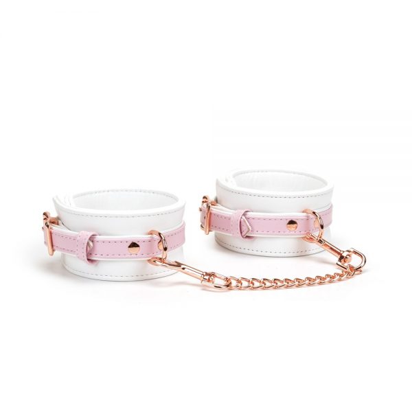 White & Pink Fairy Goat Leather Hand Cuffs ViPstore.hu - Erotika Webáruház - Szexshop