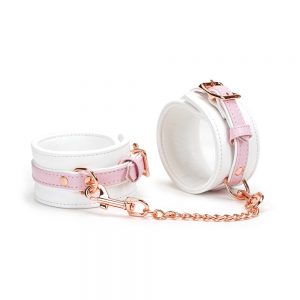 White & Pink Fairy Goat Leather Ankle Cuffs ViPstore.hu - Erotika Webáruház - Szexshop