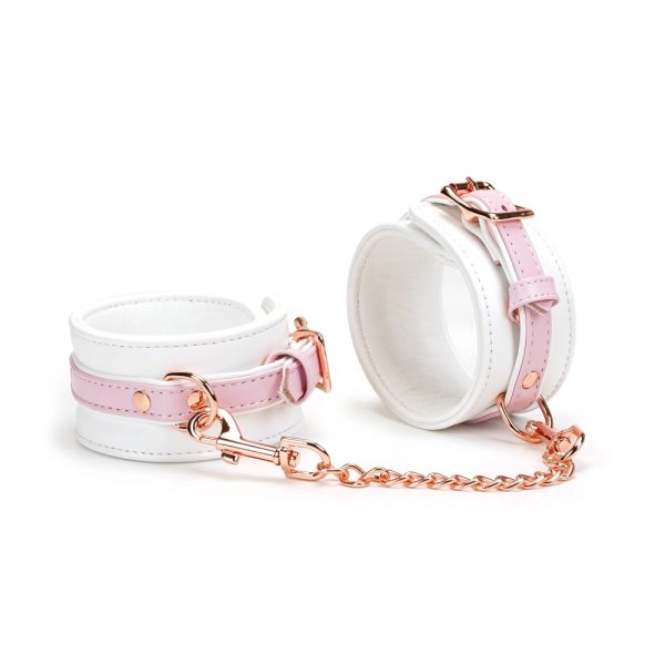 White & Pink Fairy Goat Leather Ankle Cuffs ViPstore.hu - Erotika Webáruház - Szexshop